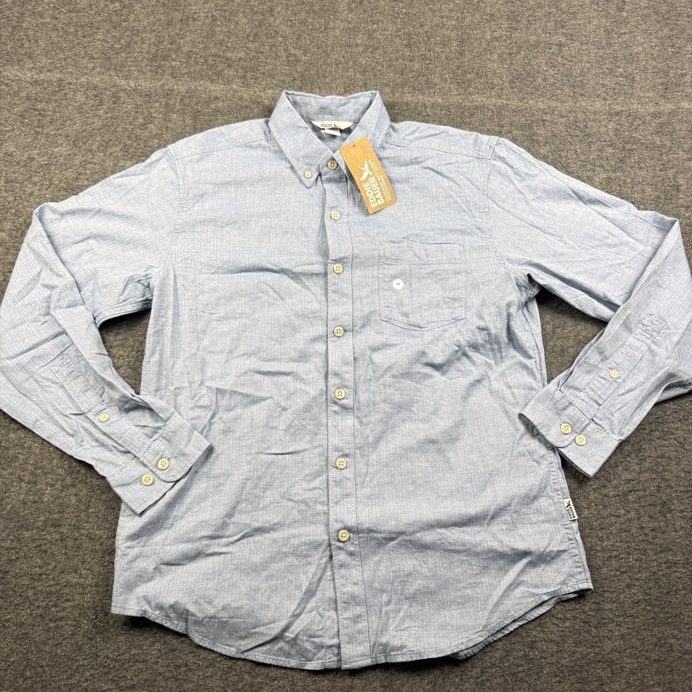 Eddie Bauer Shirt Mens Medium Blue Tidelands Button Down Long Sleeve Hike NEW
